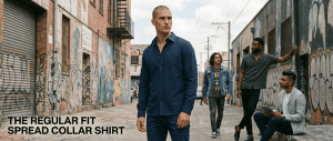 The regular fit spread collar shirt image in product description