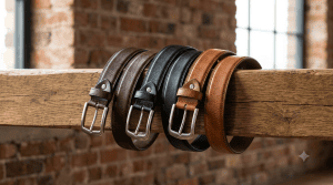 Mens belt banner