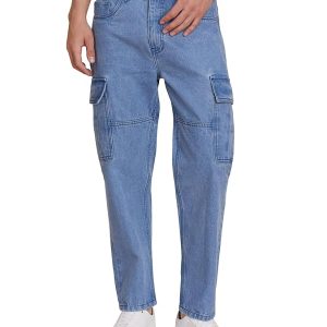 Men's Baggy Cargo Jeans with Loose Fit 100% Cotton